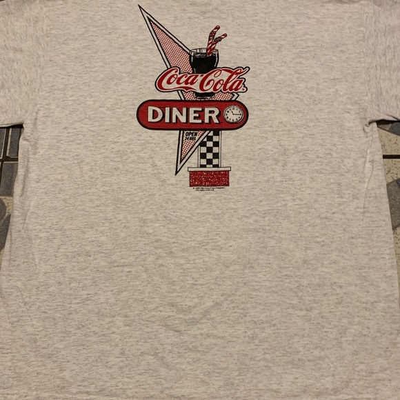 NWOT VTG ‘89 Coca-Cola Diner Double-Sided Tee Sz L - Picture 2 of 9